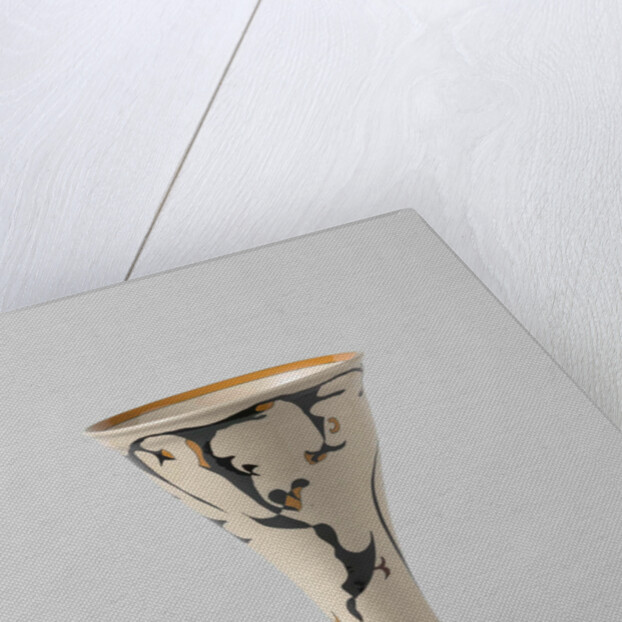 Tulips Vase with decor in black, tan and brown by Willem Elstrodt