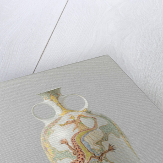 Vase of porcelain decorated with dragon by J.L. Verhoog