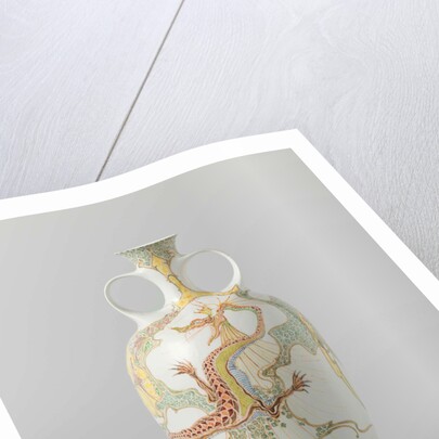 Vase of porcelain decorated with dragon by J.L. Verhoog