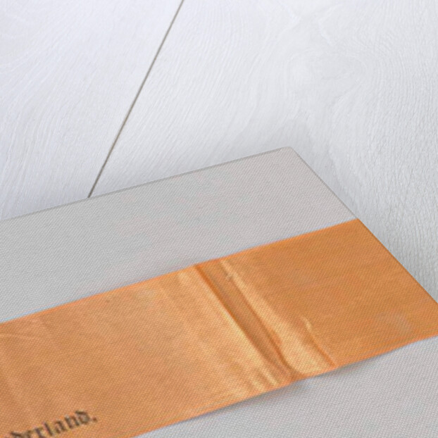 Orange satin ribbon, which in dotted carving an oval Portrait of Crown Prince Willem Frederik by Anonymous