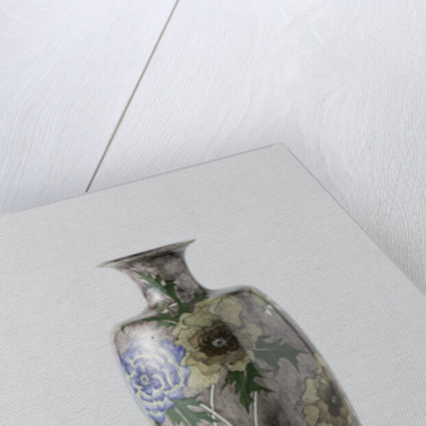 Vase with painting of flowers, Firma Wed. N.S.A. Brantjes en Co. by Philippus Lagrand