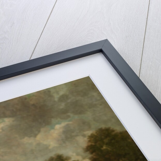 Painted wallpaper with a Dutch Landscape with river by Jurriaan Andriessen