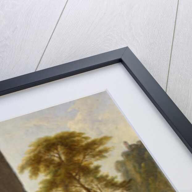 Flower still life in frame with monogram by Willem Hendrik Wilhelmus van Royen