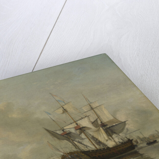 The National Frigate Rotterdam on the Meuse near Rotterdam Still Water, The Netherlands by Nicolaas Baur