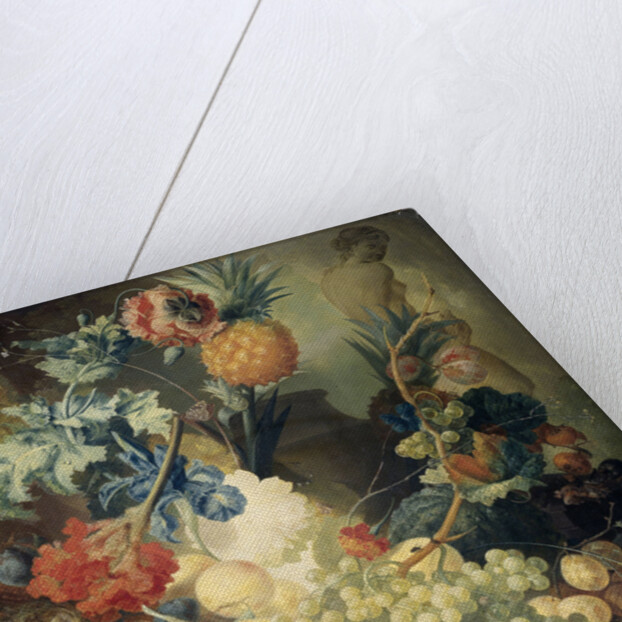 Still Life with Flowers, Fruit and Birds by Jan van Os