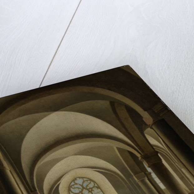 The westernmost bays of the south aisle of the Mariakerk in Utrecht, The Netherlands by Pieter Jansz. Saenredam