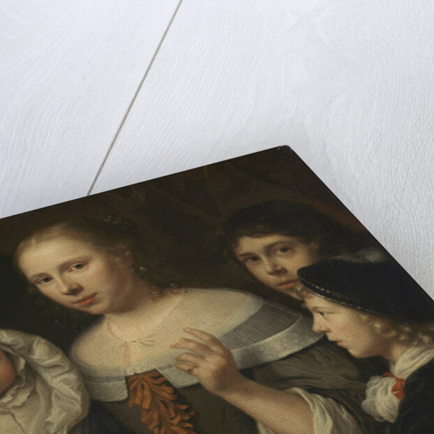 Portrait of a young woman with three children by Wallerant Vaillant