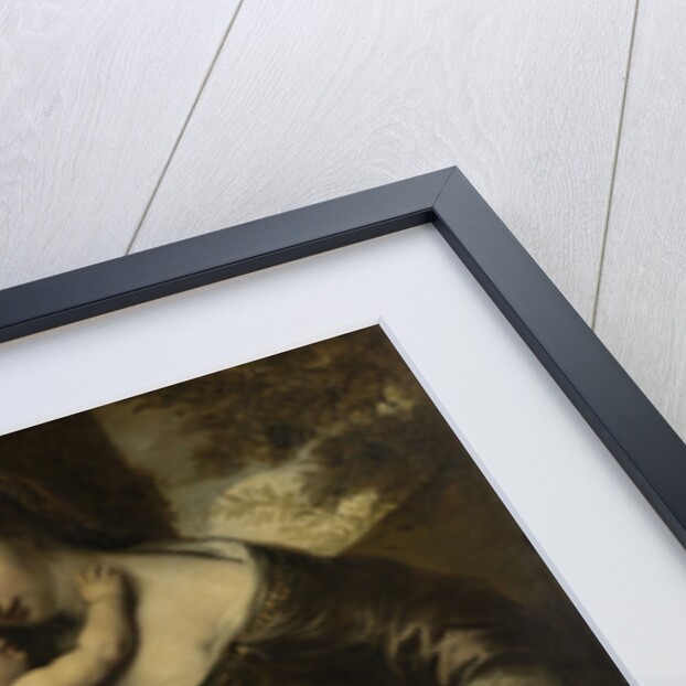 Portrait of a woman with four children, depicted as Caritas by Jürgen Ovens