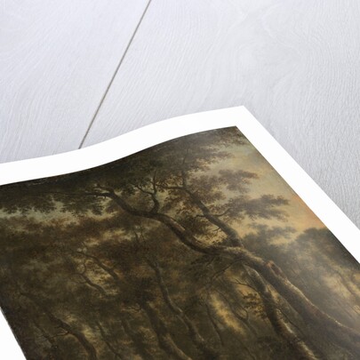 View of a Forest with Hunters by Jan Hackaert