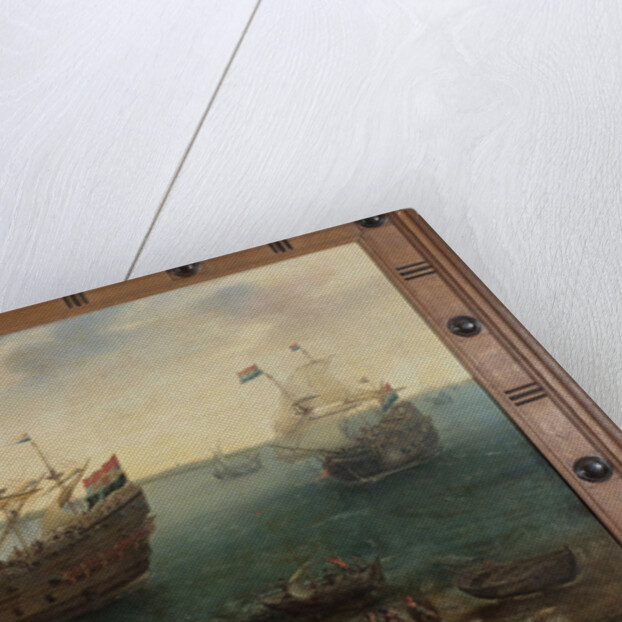 The Amsterdam four-masted Ship De Hollandse Tuyn and other Ships Return from Brazil under Command of Paulus van Caerden by Hendrik Cornelisz. Vroom