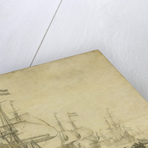 Seascape with the Dutch Men-of-War including the Drenthe and the Prince Frederick-Henry by Willem van de Velde I