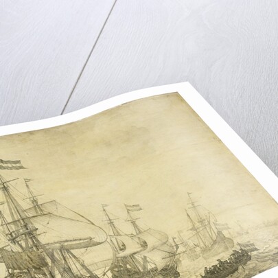 Seascape with the Dutch Men-of-War including the Drenthe and the Prince Frederick-Henry by Willem van de Velde I