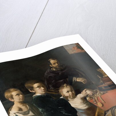 Portrait of three Children and a Man by Thomas de Keyser