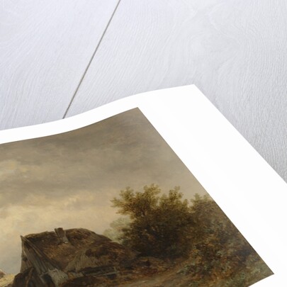 Landscape with cabins on the heath by Remigius Adrianus Haanen