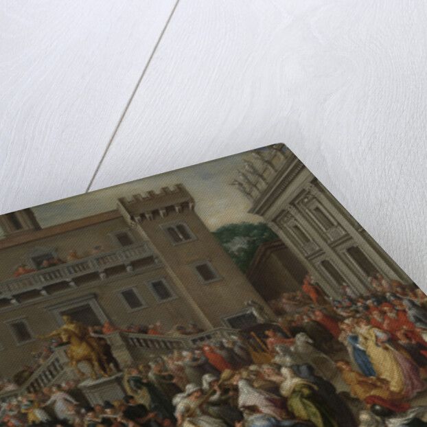 The Women of Rome Gathering at the Capitol by Pieter Isaacsz.