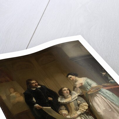 Gerard van Honthorst Shows Amalia van Solms the Drawings by his Pupil Louise of Bohemia by Hendrik Jacobus Scholten