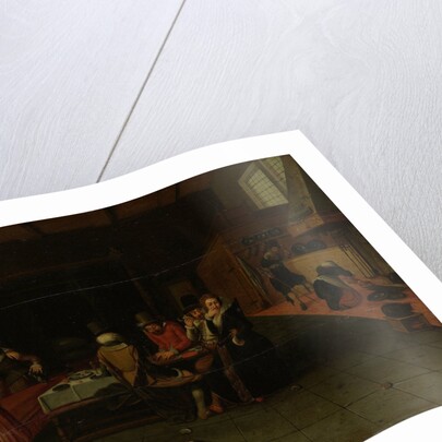 Interior of a Tavern or Brothel with People Drinking and Playing Trictrac by Anonymous