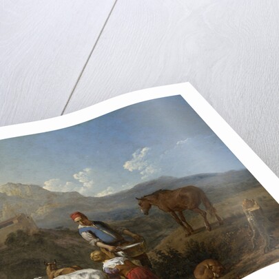 Italian Landscape with Girl Milking a Goat, Italy by Karel Dujardin