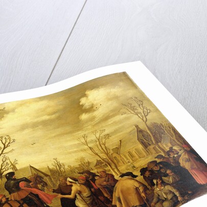 Saint Martin Divides his Cloak (The Charity of St Martin) by Joost Cornelisz. Droochsloot