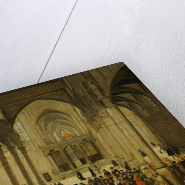 Church Interior with Christ Preaching to a Crowd by Cornelis van Dalem