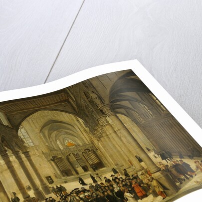 Church Interior with Christ Preaching to a Crowd by Cornelis van Dalem