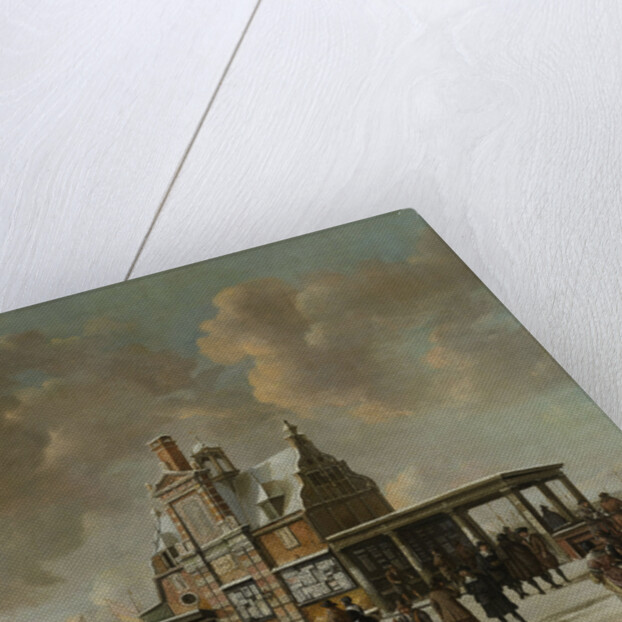 The Paalhuis and the New Bridge in Amsterdam in Winter by Jan Abrahamsz. Beerstraten