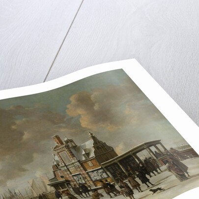 The Paalhuis and the New Bridge in Amsterdam in Winter by Jan Abrahamsz. Beerstraten