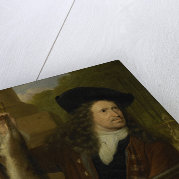 Portrait of Jan de Hooghe, Brother of Anna de Hooghe in Hunting Costume by Ludolf Bakhuysen
