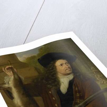 Portrait of Jan de Hooghe, Brother of Anna de Hooghe in Hunting Costume by Ludolf Bakhuysen