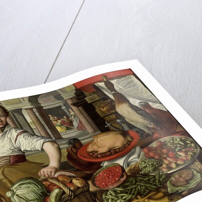 Kitchen Piece, with Jesus in the House of Martha and Mary in the background by Anonymous