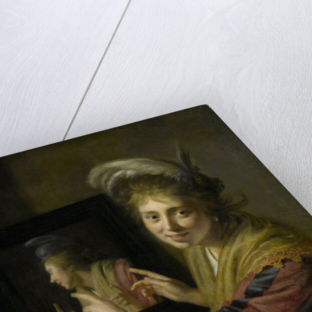 Girl at the mirror by Paulus Moreelse