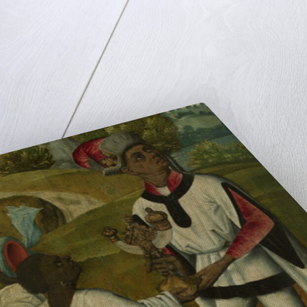 King Balthasar, one of the Three Magi, and a Servant, fragment from An Adoration of the Magi by Anonymous