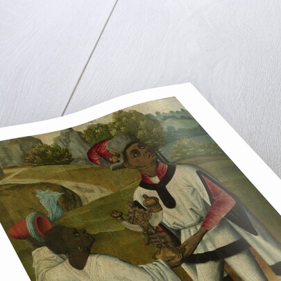 King Balthasar, one of the Three Magi, and a Servant, fragment from An Adoration of the Magi by Anonymous