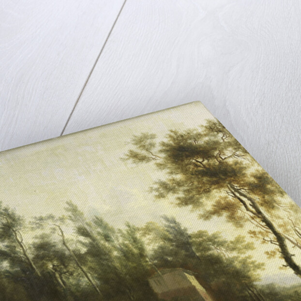 Italian landscape with hunters by Frederik de Moucheron