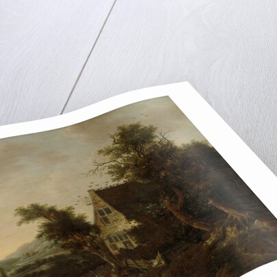 Hilly Landscape with Peasant Cottage by Cornelis van Zwieten