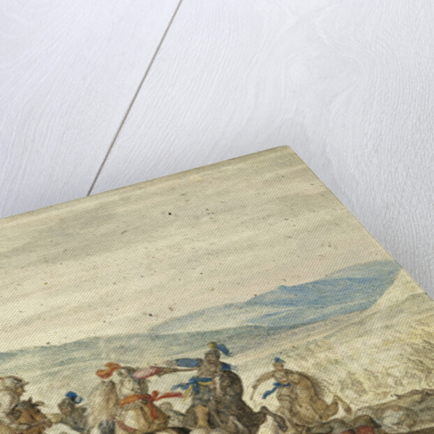 Equestrian Battle in a Mountainous Landscape by Bartholomäus Dietterlin