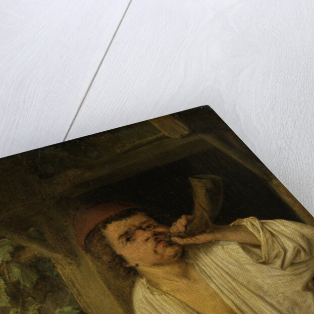 A baker blowing his horn by Adriaen van Ostade