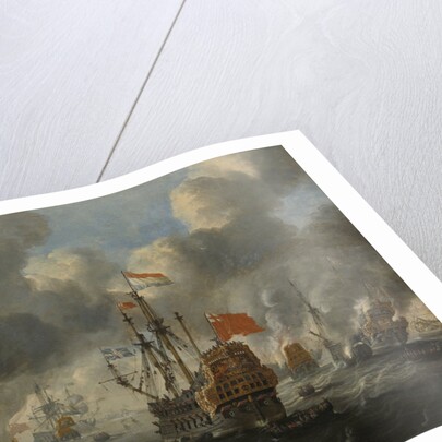 Burning of the English Fleet at Chatham, 20 June 1667 (Raid on the Medway UK) by Peter van de Velde