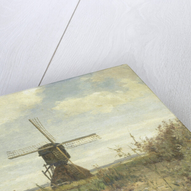 Sunny day, a mill on a watercourse by Paul Joseph Constantin Gabriël