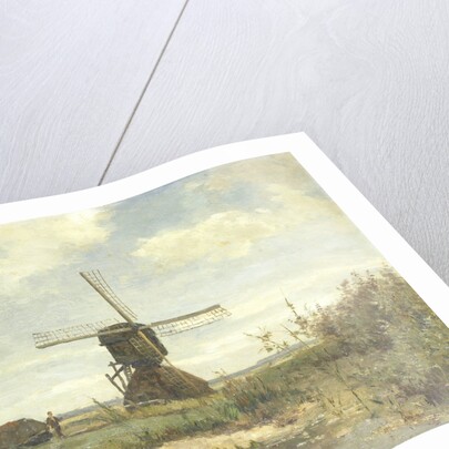 Sunny day, a mill on a watercourse by Paul Joseph Constantin Gabriël