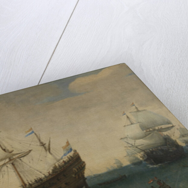 A number of East Indiamen off the Coast (The Mauritius and other East Indiamen Sailing out of the Marsdiep) by Hendrik Cornelisz. Vroom