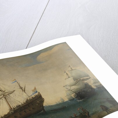 A number of East Indiamen off the Coast (The Mauritius and other East Indiamen Sailing out of the Marsdiep) by Hendrik Cornelisz. Vroom