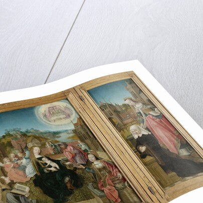 Triptych with Virgin and Child with Saints, male Donor with Saint Martin, female Donor with Saint Cunera, and the Annunciation by Master of Delft