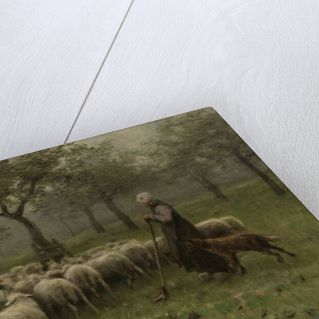 Shepherdess with a Flock of Sheep by Anton Mauve