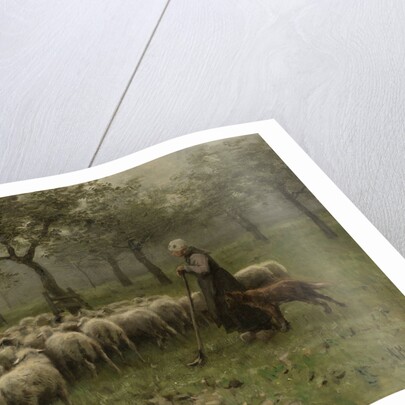 Shepherdess with a Flock of Sheep by Anton Mauve