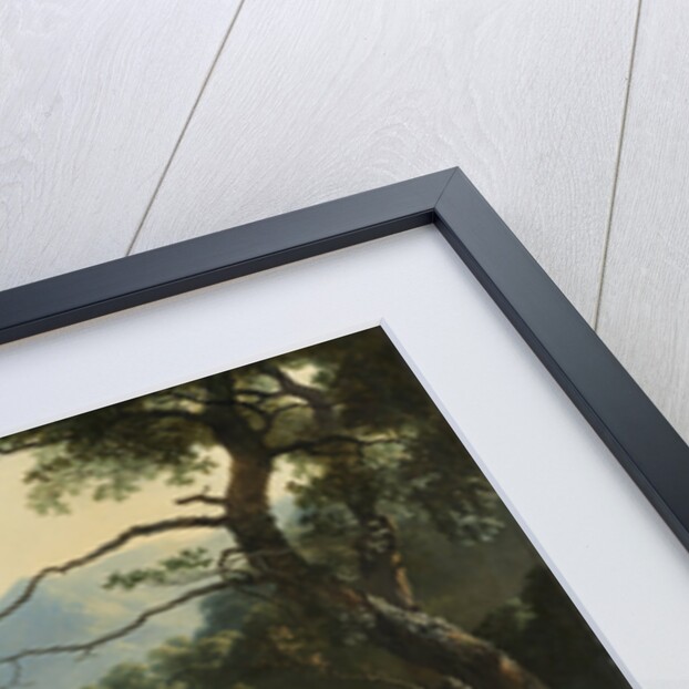 Boatmen Moored on the Shore of an Italian Lake Italy by Adam Pijnacker