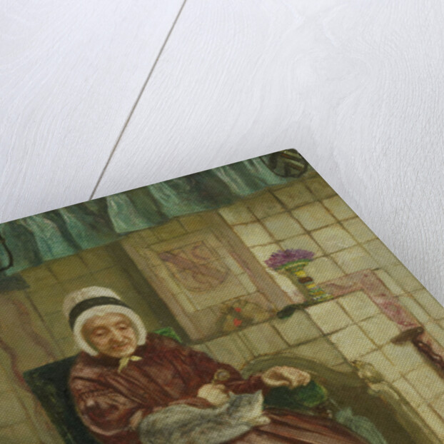 Old woman by the fireplace by August Allebé