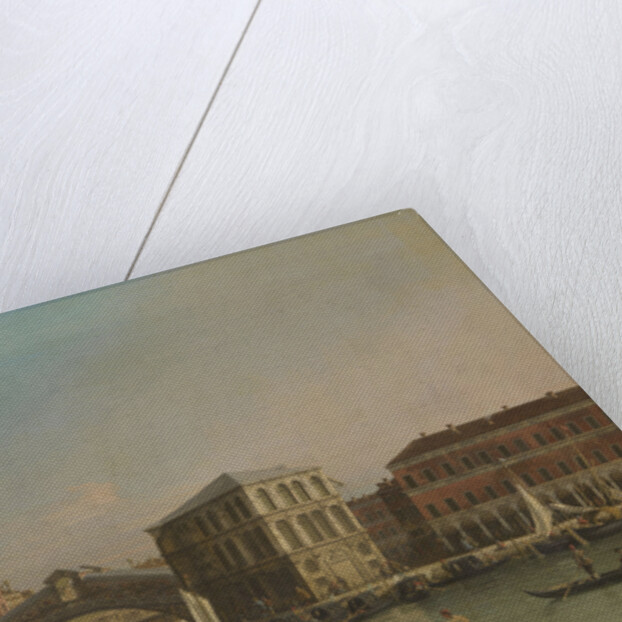 Grand Canal with the Rialto Bridge and Fondaco dei Tedeschi, Venice Italy by Workshop of Canaletto