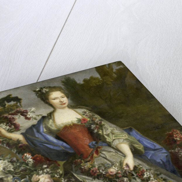 Portrait of a Woman, according to tradition Marie Louise Elisabeth d'Orléans, Duchess of Berry, as Flora by School of Nicolas de Largillière