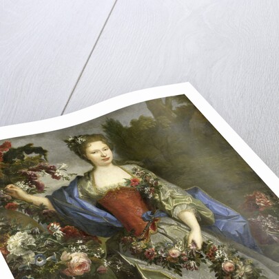 Portrait of a Woman, according to tradition Marie Louise Elisabeth d'Orléans, Duchess of Berry, as Flora by School of Nicolas de Largillière